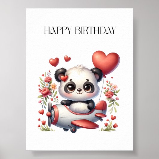 Panda-Pilot-Geburtstag Poster (Vorne)