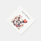 Panda-Pilot-Geburtstag Serviette (Ecke)
