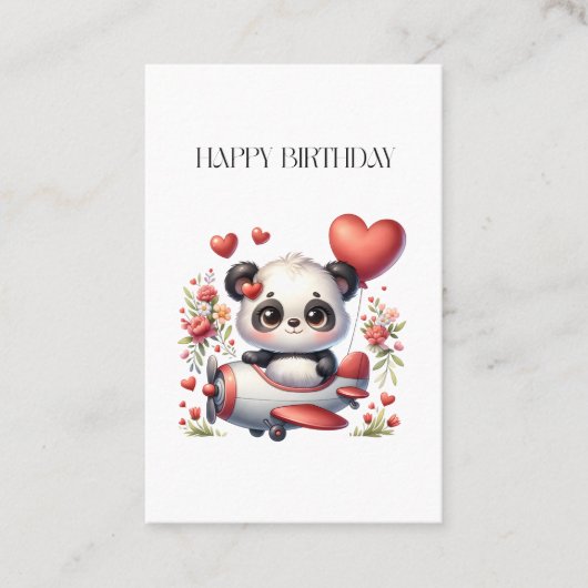 Panda-Pilot-Geburtstag Visitenkarte (Vorderseite)