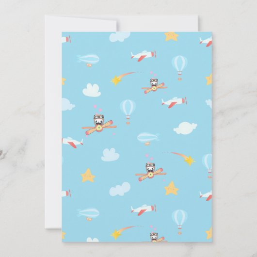 Panda Pilot Kinderdusche Einladung (Rückseite)