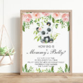 Panda Pink Floral Wie groß ist Mama's Belly Game Poster