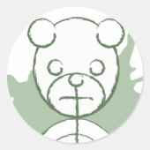 Panda-Platz. Runder Aufkleber (Vorderseite)