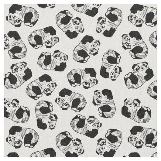 Panda Play Custom Combed Cotton (56" Breite) Fabri Stoff (Nahaufnahme)