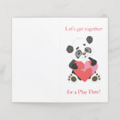 Panda Play Date Mama ruft Appointing Card Terminkarte (Außenseite Aufgefaltet)