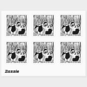 Panda Play Square Sticker, glänzend Quadratischer Aufkleber (Blatt)