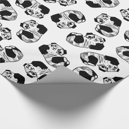 Panda Play Wrapping Paper, 30" x 6' Geschenkpapier (Ecke)