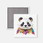 Panda Playful Adorable Fun Tier farbenfroh fröhlic Magnet (Vorderseite/Rückseite)
