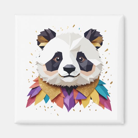 Panda Playful Adorable Fun Tier farbenfroh fröhlic Magnet (Vorne)