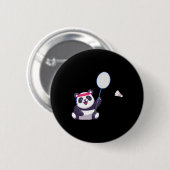 Panda Playing Badminton Funny Sports Player Coach Button (Vorne & Hinten)