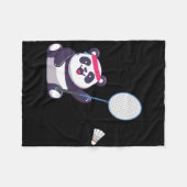 Panda Playing Badminton Funny Sports Player Coach Fleecedecke (Vorderseite (Horizontal))
