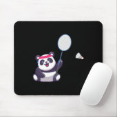 Panda Playing Badminton Funny Sports Player Coach Mousepad (Mit Mouse)