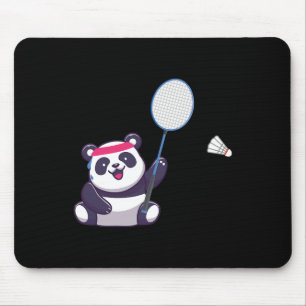 Panda Playing Badminton Funny Sports Player Coach Mousepad