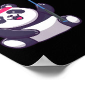 Panda Playing Badminton Funny Sports Player Coach Poster (Ecke)
