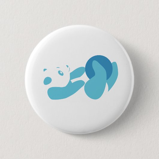 Panda Playing (blau) Button (Vorderseite)