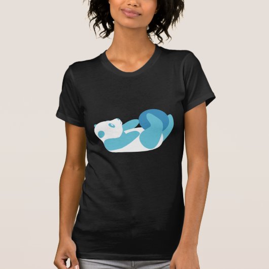 Panda Playing (blau) T-Shirt (Vorderseite)
