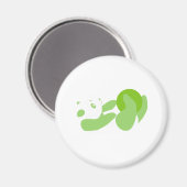 Panda Playing (grün) Magnet (Vorderseite/Rückseite)