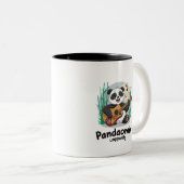 Panda Playing Guitar - Spaß Musical Panda Zweifarbige Tasse (VorderseiteRechts)