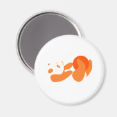 Panda Playing (Orange) Magnet (Vorderseite/Rückseite)