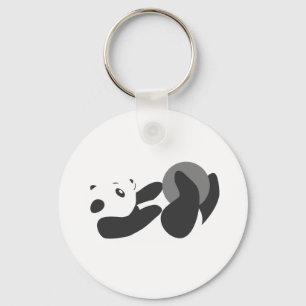 Panda Playing (Schwarz) Schlüsselanhänger