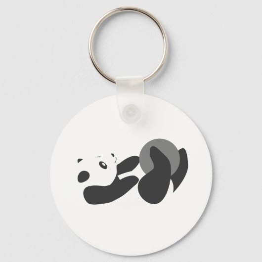 Panda Playing (Schwarz) Schlüsselanhänger (Vorderseite)