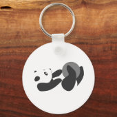 Panda Playing (Schwarz) Schlüsselanhänger (Vorderseite)