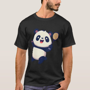 Panda Playing Tennis Badminton T-Shirt