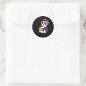 Panda Playing Videospiele mit Kopfhörern Runder Aufkleber (Tasche)