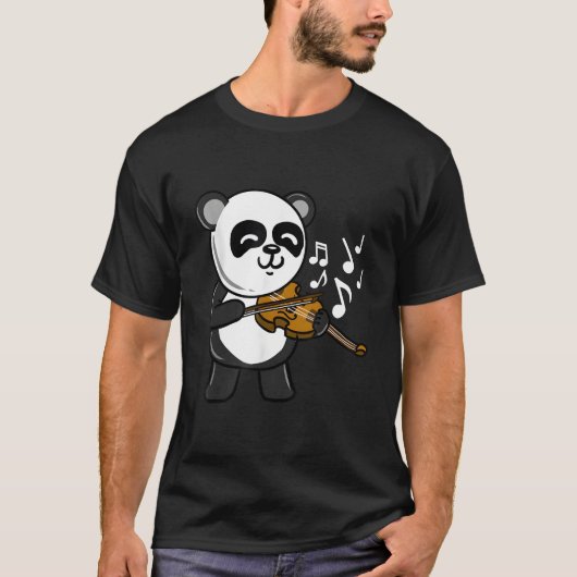 Panda Playing Violin T-Shirt (Vorderseite)