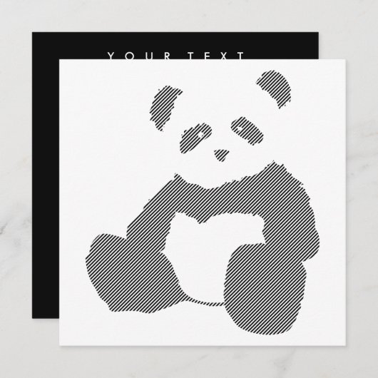 Panda-Plüsch Einladung (Vorne/Hinten)