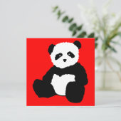 Panda plush : Farbe individuell anpassbar Einladung (Stehend Vorderseite)