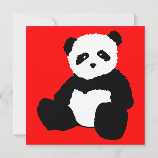 Panda plush : Farbe individuell anpassbar Einladung (Vorderseite)