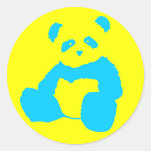 Panda plush. runder aufkleber