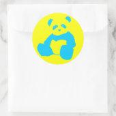 Panda plush. runder aufkleber (Tasche)