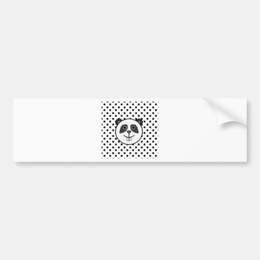 Panda Polka dot dots Schwarz-weiß Autoaufkleber (Vorne)