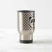 Panda Polka dot dots Schwarz-weiß Reisebecher (Mittel)