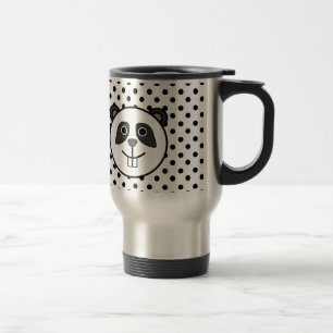 Panda Polka dot dots Schwarz-weiß Reisebecher