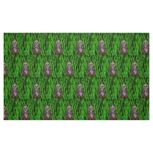 Panda - Polyester-Poplin-Stoff Stoff (Fat Quarter (45,7 x 55,9 cm))