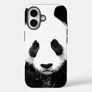Panda Pop Art Black & White iPhone 16 Hülle