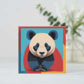 Panda Pop Art Card (Stehend Vorderseite)