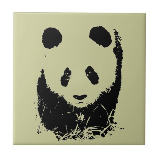 Panda Pop Art Fliese (Vorderseite)