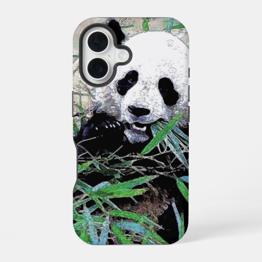 Panda Pop-Art iPhone 16 Hülle (Rückseite)