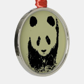 Panda Pop Art Ornament Aus Metall (Rechts)