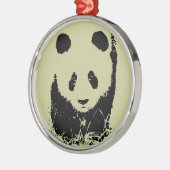 Panda Pop Art Ornament Aus Metall (Links)