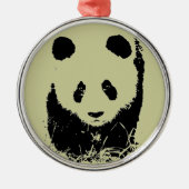 Panda Pop Art Ornament Aus Metall (Vorne)