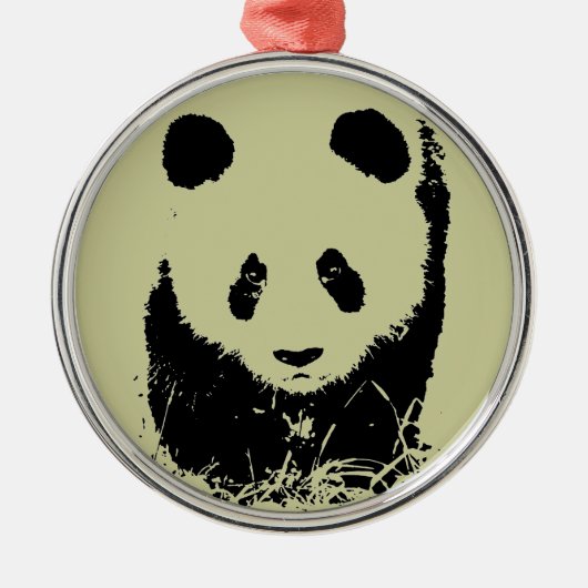 Panda Pop Art Ornament Aus Metall (Vorne)