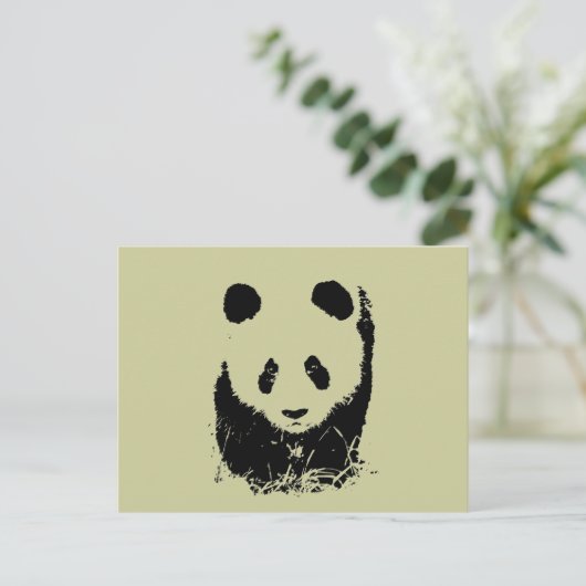 Panda Pop Art Postkarte (Stehend Vorderseite)