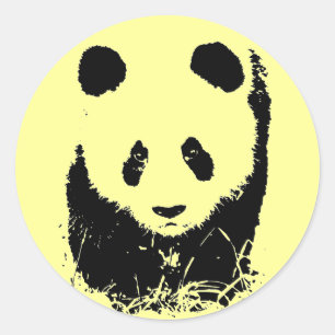Panda Pop Art Runder Aufkleber