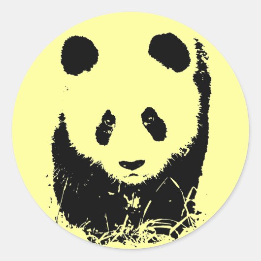 Panda Pop Art Runder Aufkleber (Vorderseite)
