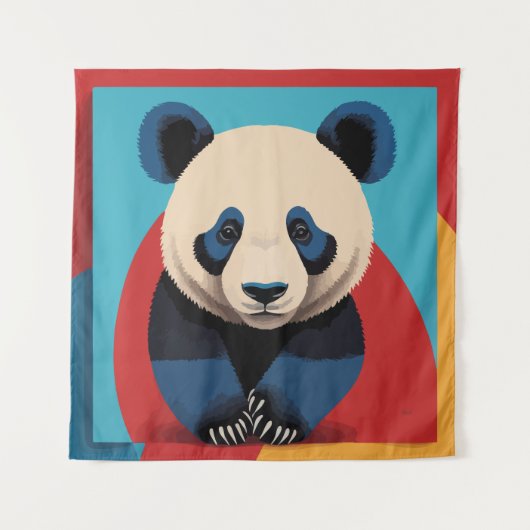 Panda Pop-Art Wandteppich (Vorderseite)