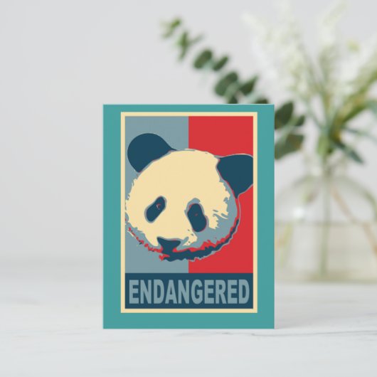 Panda-Pop-Kunstdesign gefährdet Postkarte (Stehend Vorderseite)
